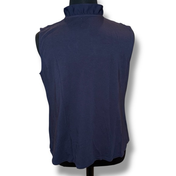 NIC+ZOE Ruffle Around Mixed Media Tank - 1X Navy - Picture 5 of 14